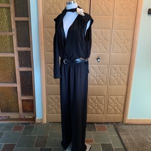 Michael Kors tie neck wide leg jumpsuit